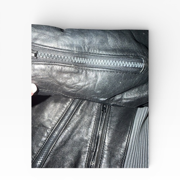 Yamaha Double Riders Womens Black Leather Motorcycle Jacket Sz Small - Picture 5 of 15